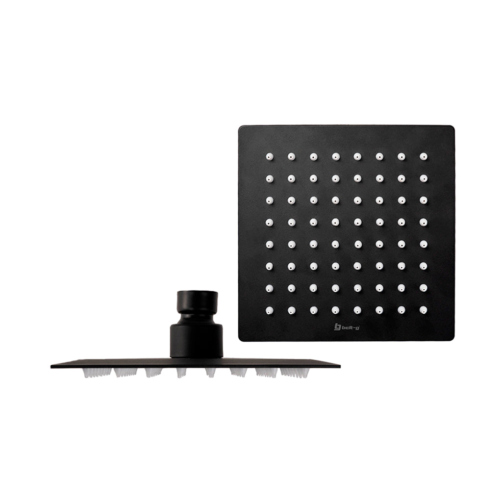 Regadera Anticalcarea 6" ultra plana cuadrada black  Belt-G