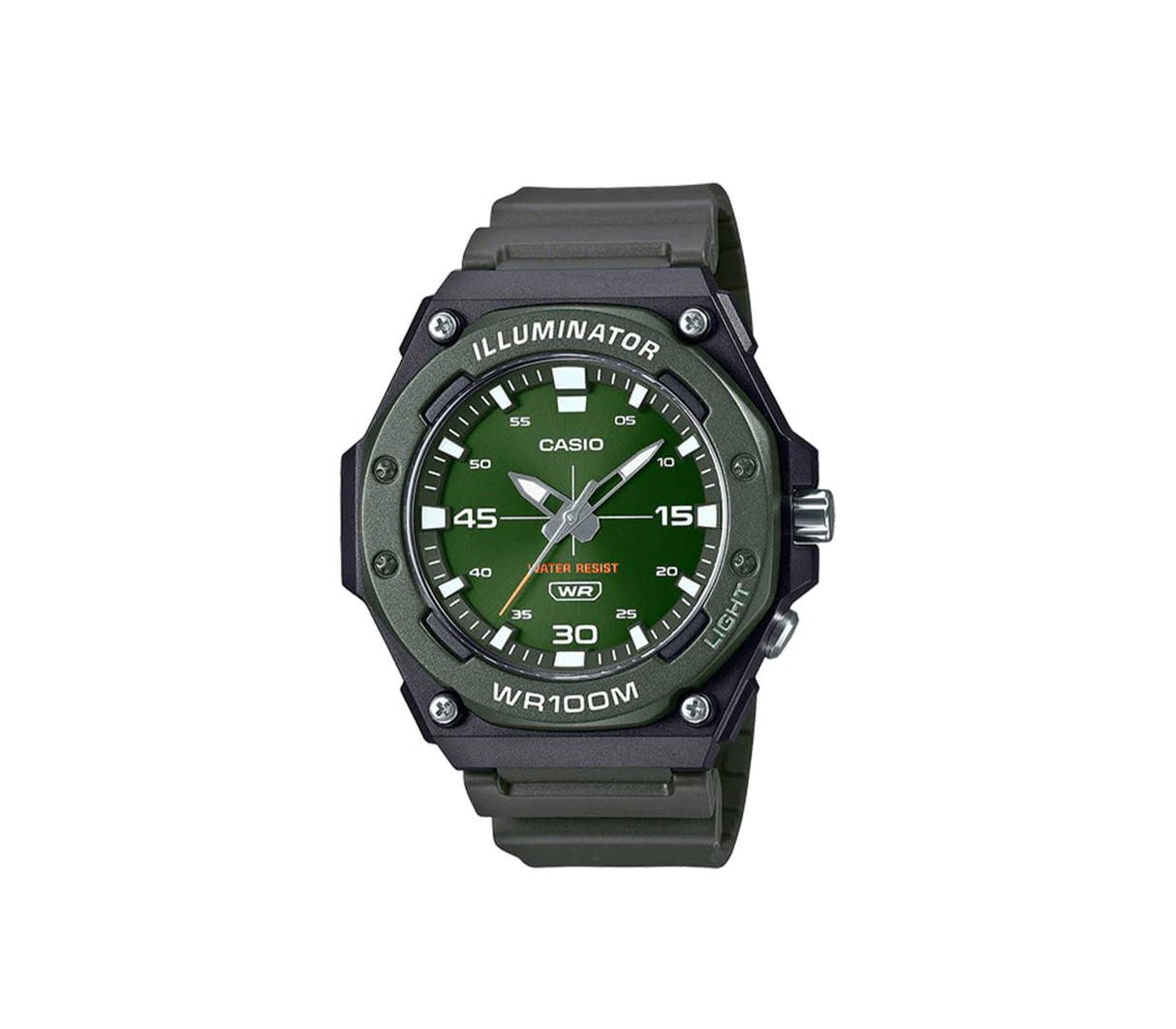 Reloj análogo deportivo para caballero negro/verde Casio