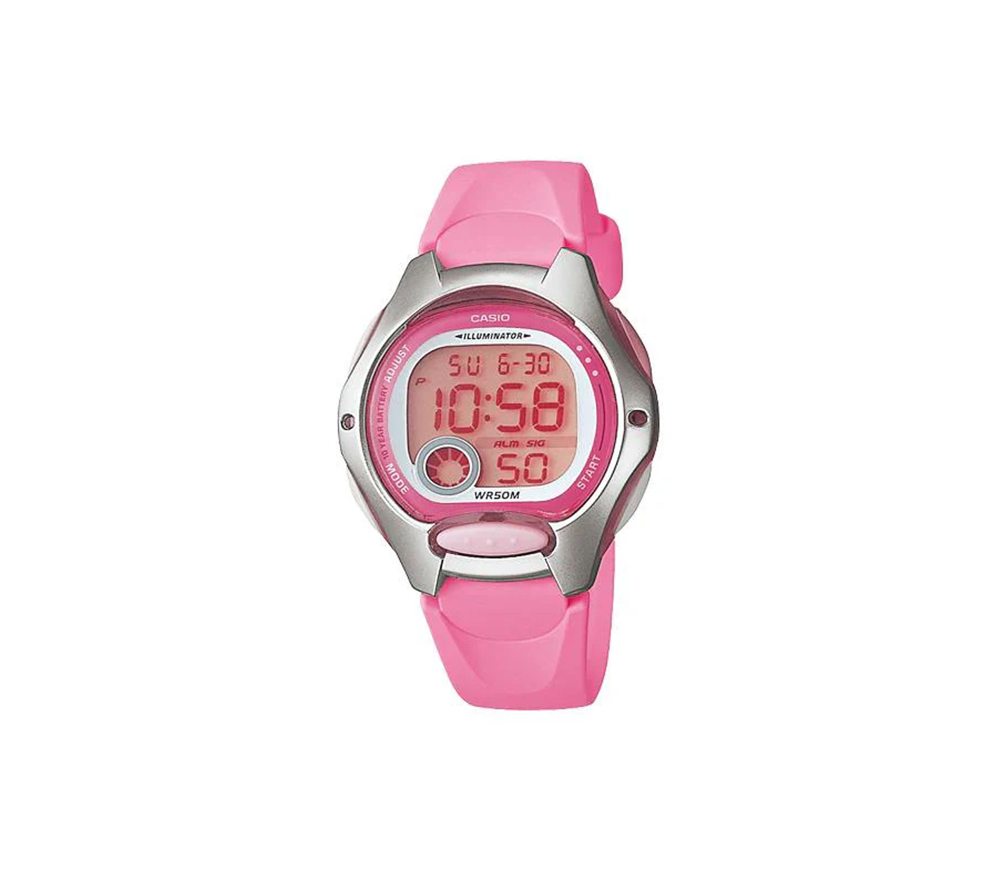 Reloj digital para ninos correa de resina rosado plateado Casio Titaniccenter