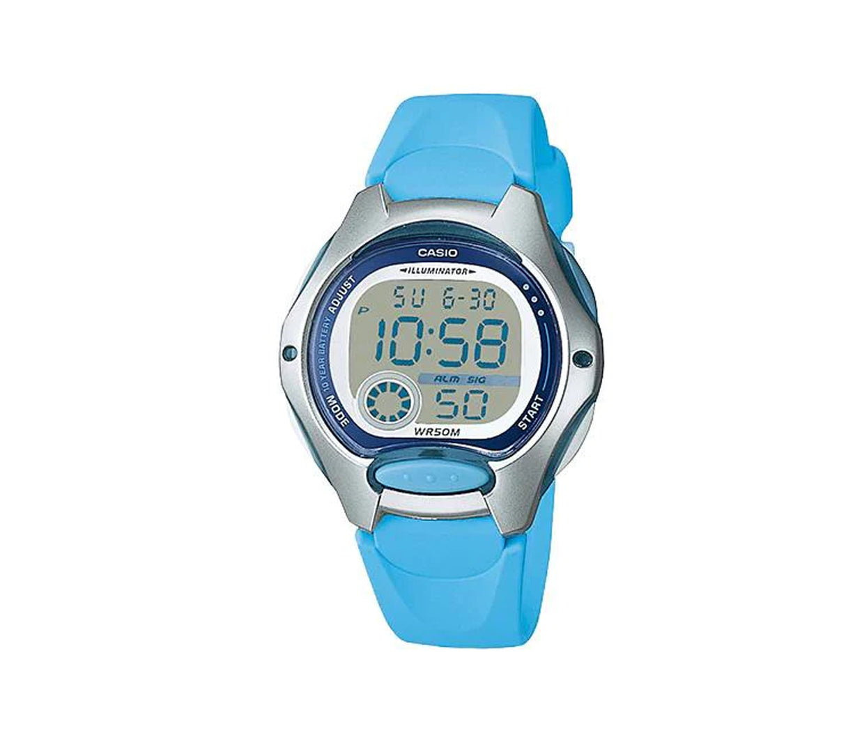 Reloj digital para niños correa de resina azul claro Casio