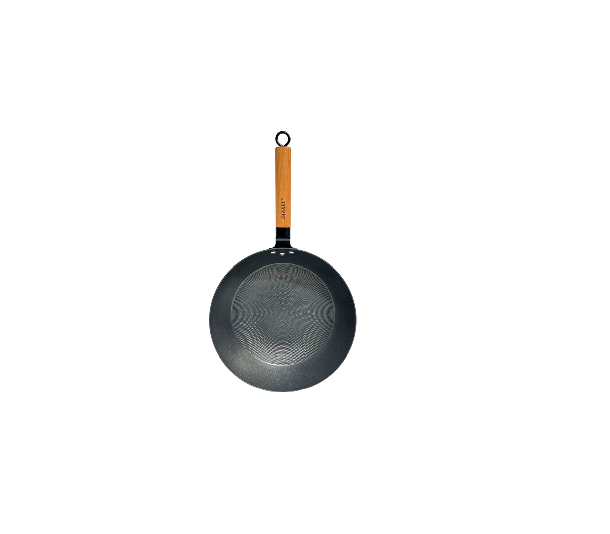 SARTEN GOURMET  12" 30cms WOK HIERRO FUND. A/ADH. SUP/PANAL A. MANGO/MADERA NEGRO SANKEY