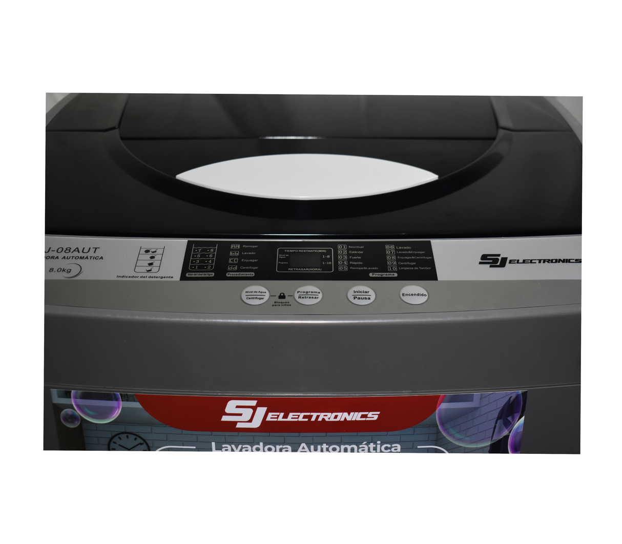 Lavadora automática 8 Kg  gris Sj Electronics