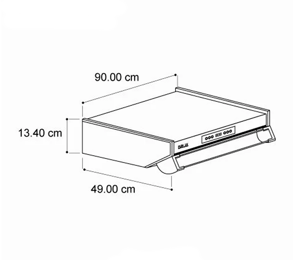 Campana slim touch 90cm (36") 110-120V negra Drija