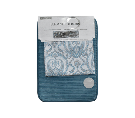 Set de alfombra + Cortina Teflon para baño Elegance Interiors