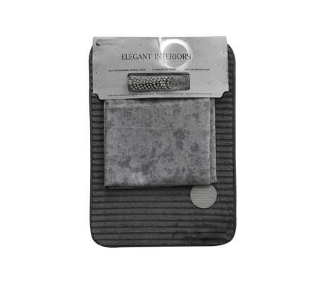 Set de alfombra + Cortina Teflon para baño Elegance Interiors