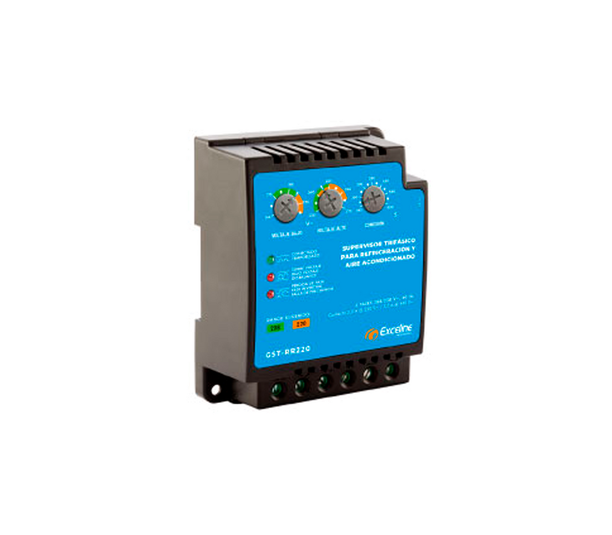 Supervisor trifásico 220v gst-rr220 para refrigerador y aire acondicionado Exceline