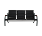 Set silla de espera en metal c/bipiel 1+1+3 asientos black Powerfik