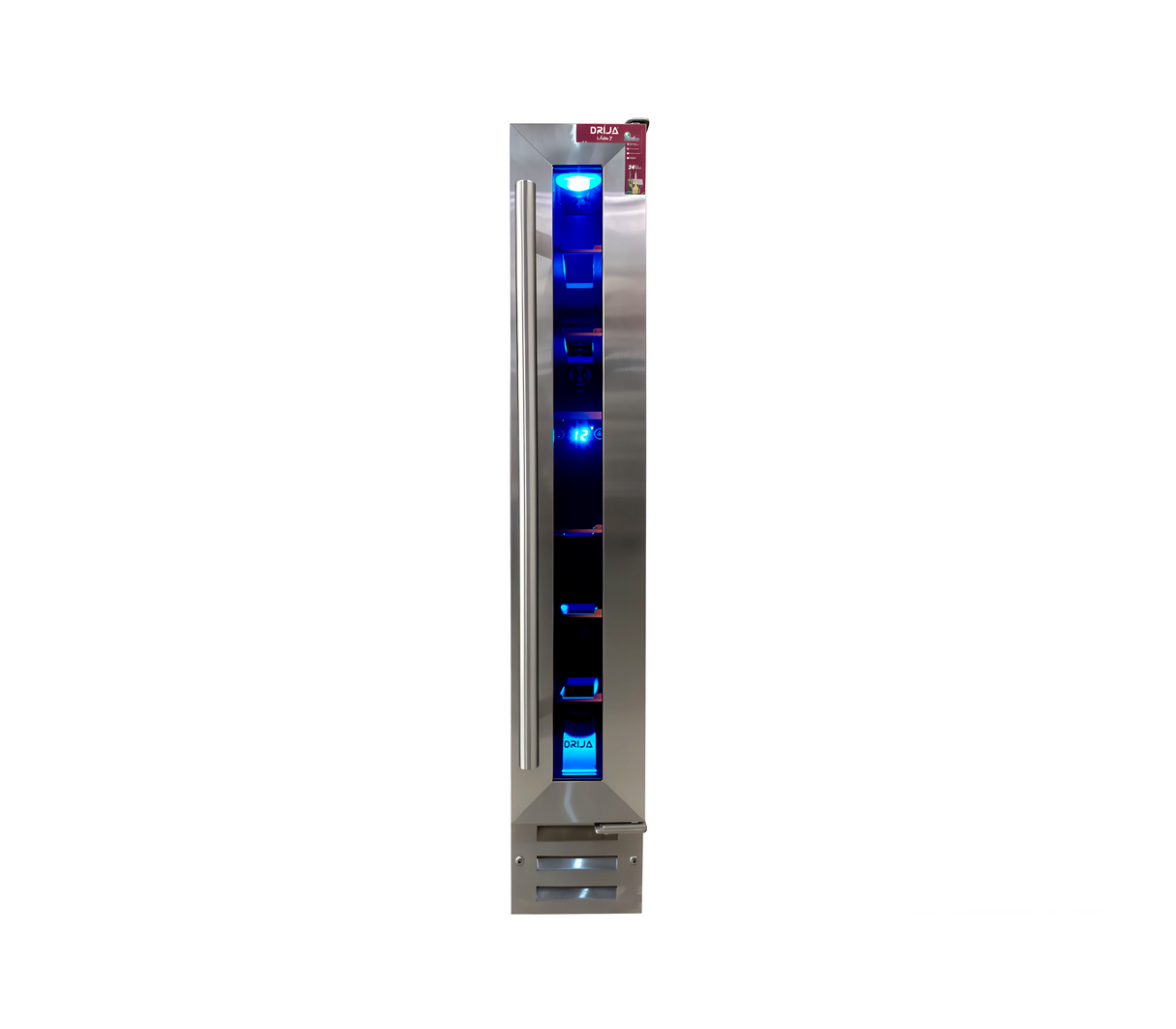 Vinera con compresor 7 botellas Black en Acero Inox Malbec Drija