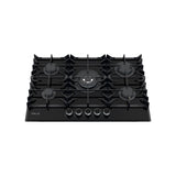 Tope de cocina a gas vitro Toscana Pro-B 5 hornillas 76cm negro Drija