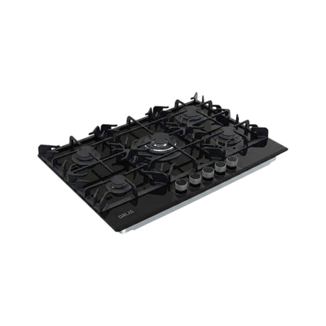 Tope de cocina a gas vitro Toscana Pro-B 5 hornillas 76cm negro Drija