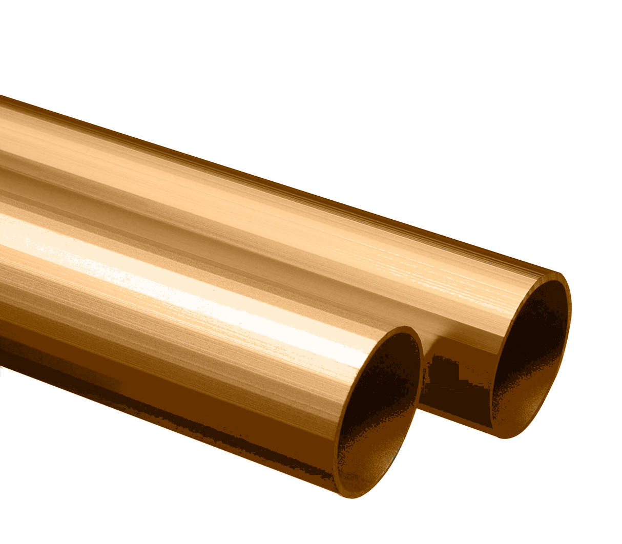Tubo redondo aluminio oro 25mm x 2m Tauro