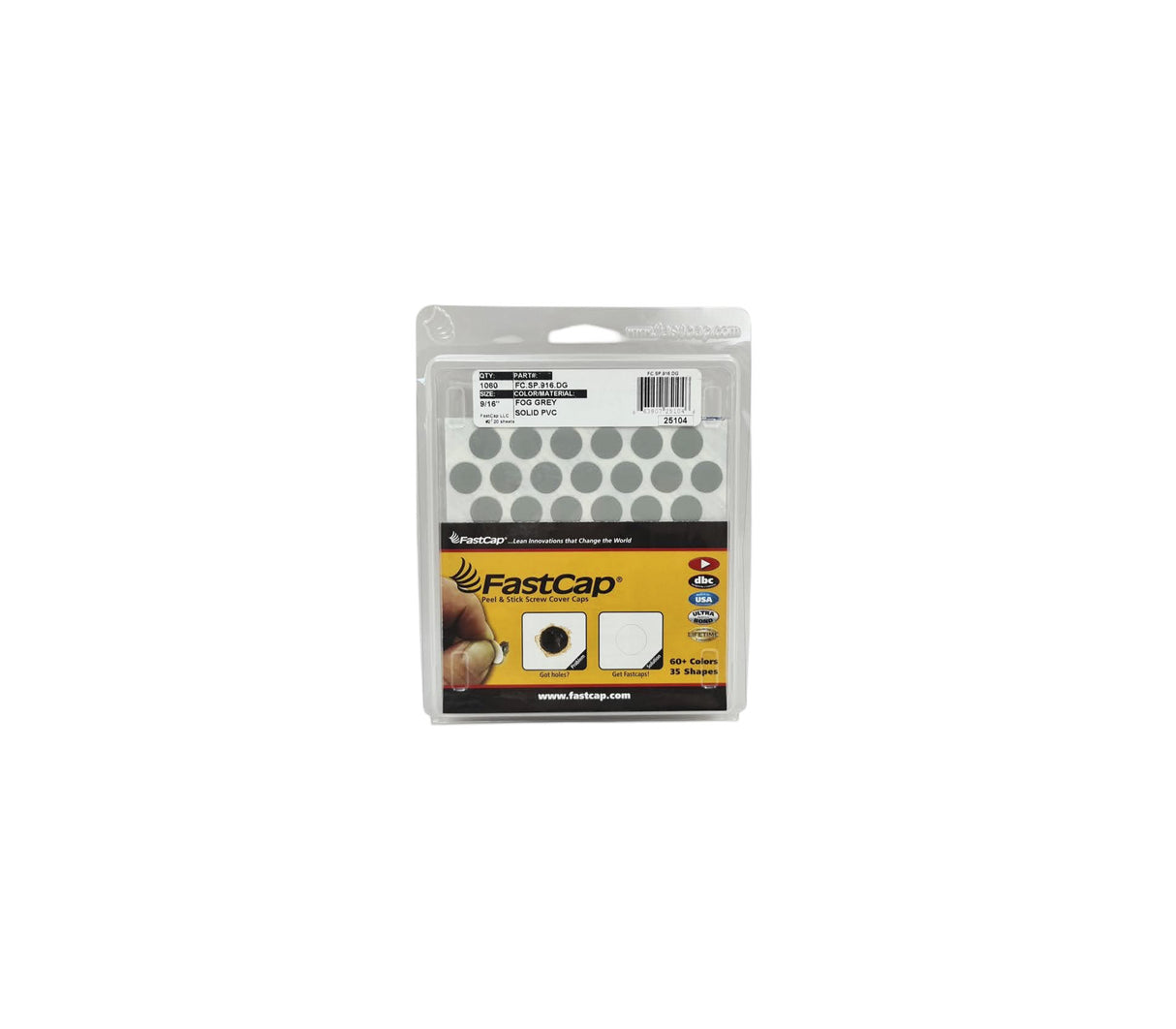 Tapa tornillo Paquete x 1060 unidades 14mm Gris Fastcap