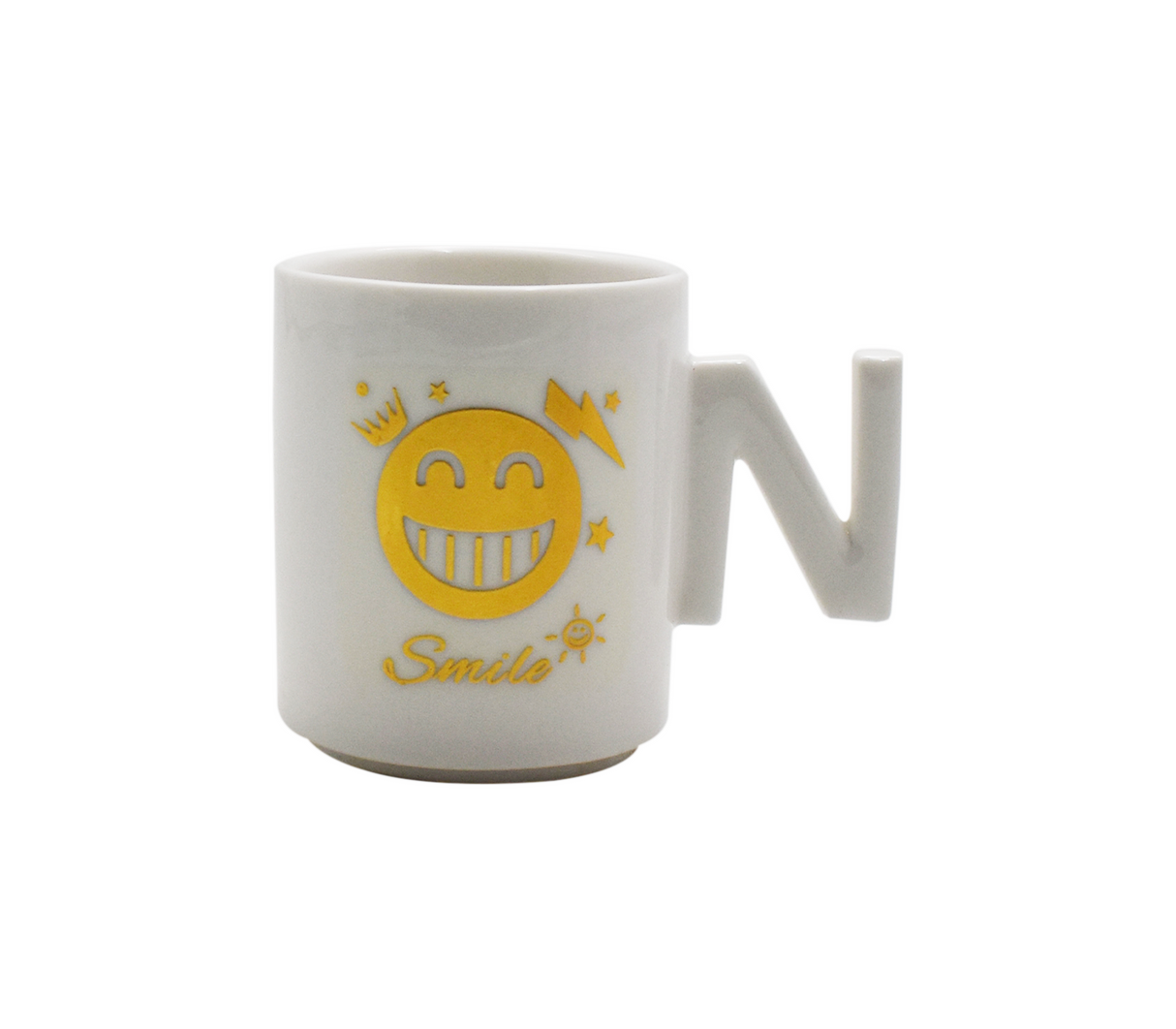 Taza de porcelana modelo caritas blanca Mo Import