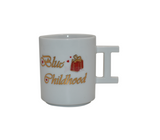 Taza de porcelana modelo caritas blanca Mo Import