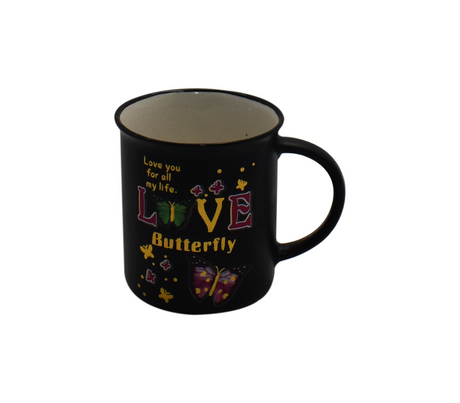 Taza de porcelana negra Mo Import