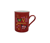 Taza de porcelana roja Mo Import