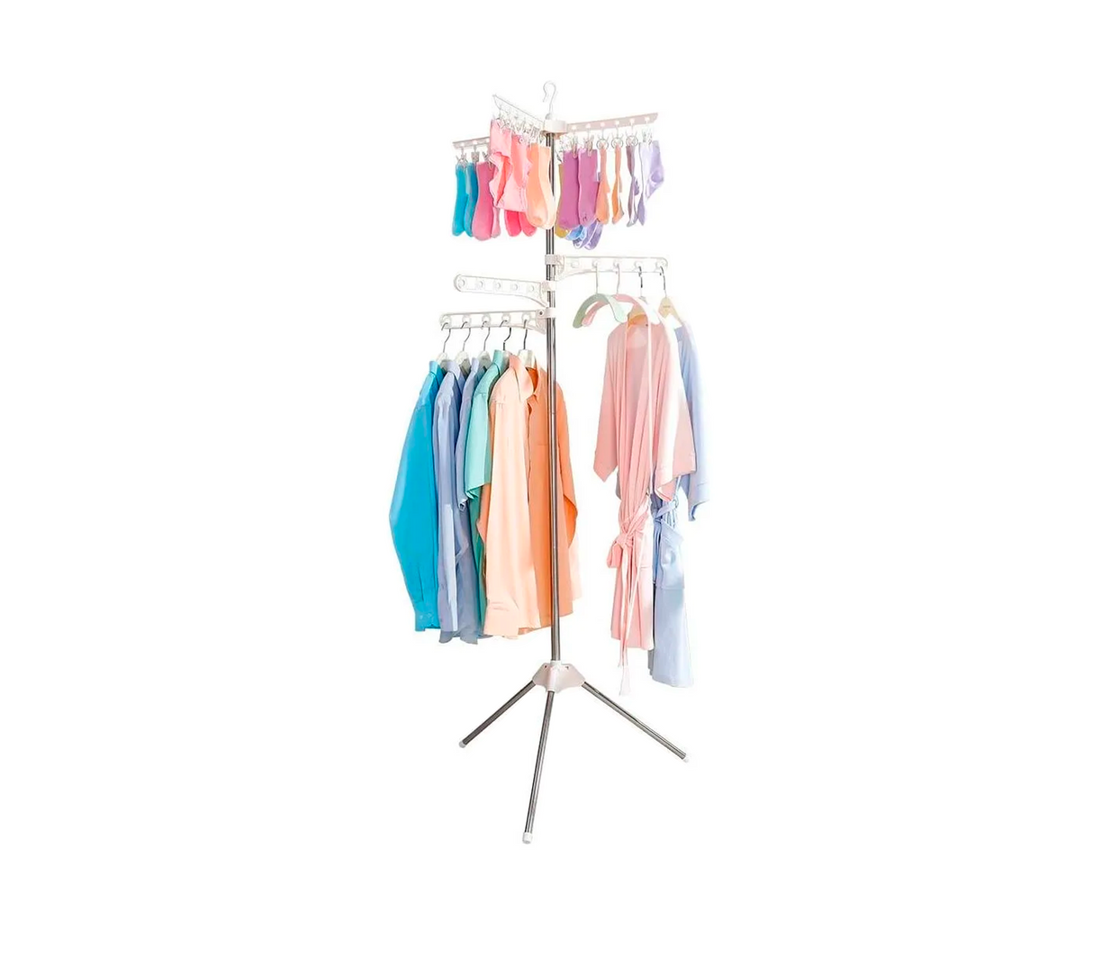 Tendedero de ropa 24 piezas 170cm blanco Sujoya