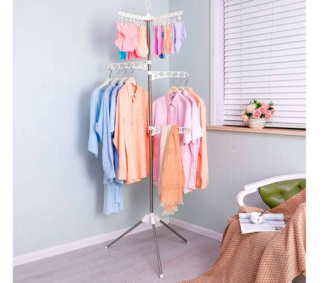 Tendedero de ropa 24 piezas 170cm blanco Sujoya