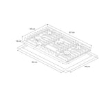 Tope de cocina a gas 5 hornillas 90cm (24") nova pro + acero Vetrux
