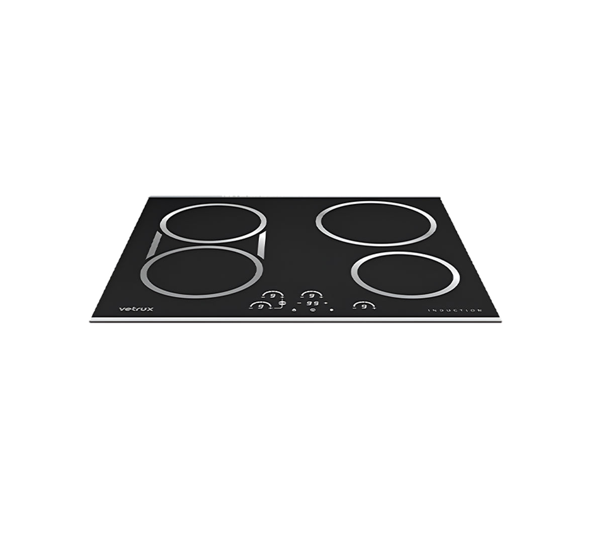 Tope de cocina eléctrico 4H 60cm inducta negro Vetrux
