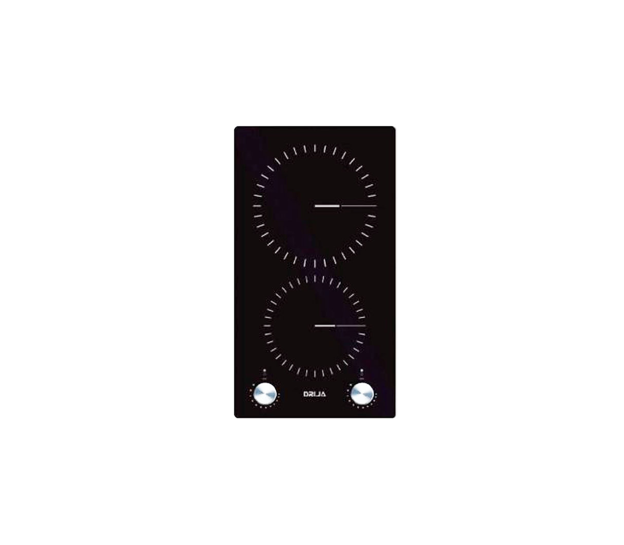 Tope de cocina eléctrico Vitro bari 30cm 2 hornillas 220V 30x52x5 cm negro Drija