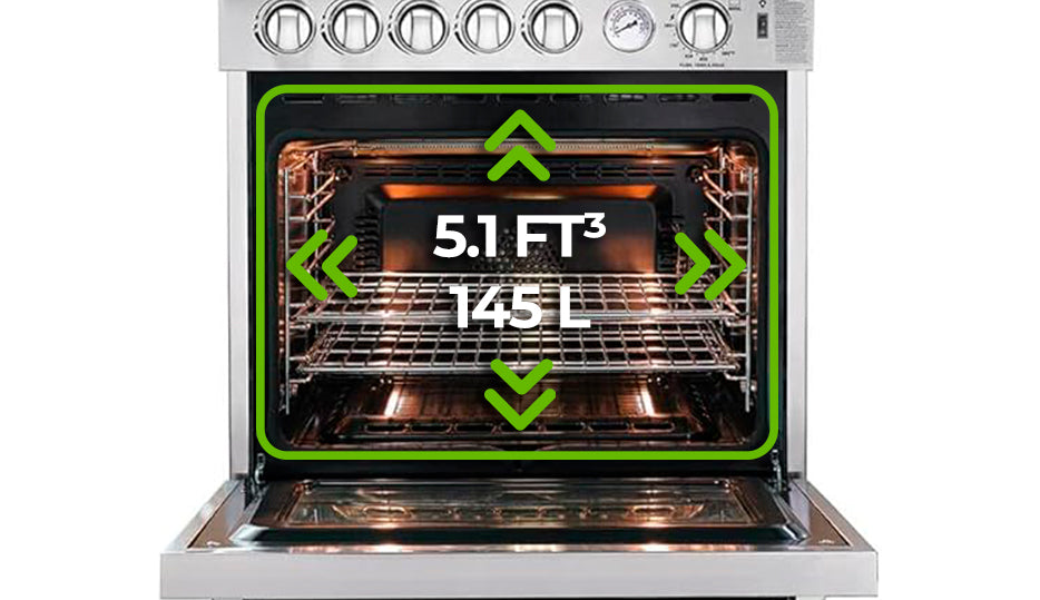 Cocina a gas piso Venecia 90cm 5 hornillas acero Drija