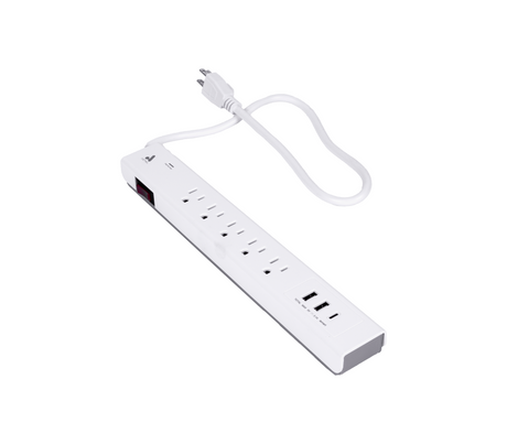 Regleta 5 tomas sobretensión 2 usb/ 1 usb-c blanco Astra
