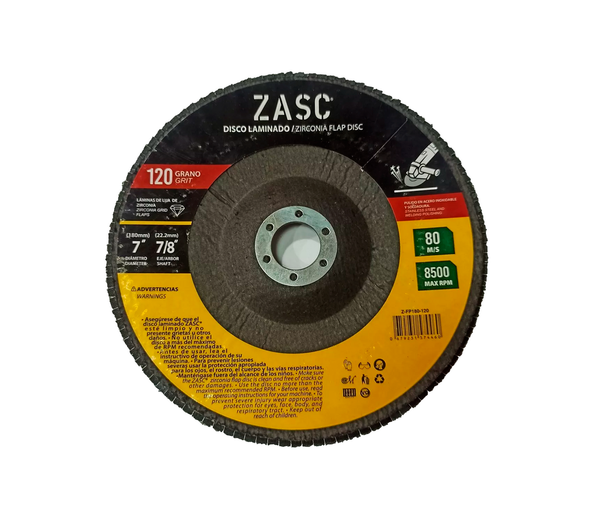 Disco flap para metal 7" #120 COD. 4-344-2 Zasc