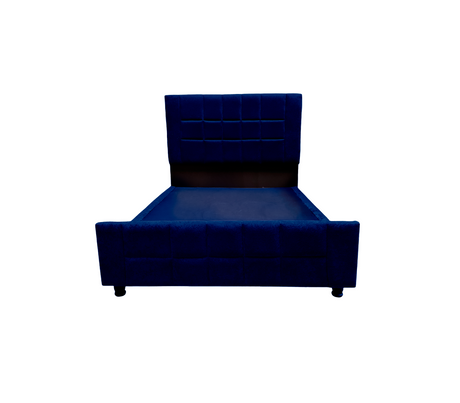 Box Spring Cuadro Matrimonial con Copete Tela Gamuzada Driha