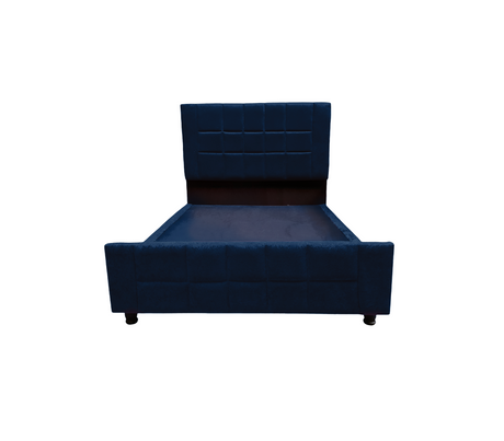 Box Spring Cuadro Matrimonial con Copete Tela Gamuzada Driha