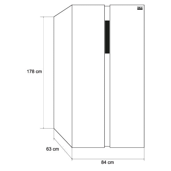 Nevera Side by Side black 510lt (18pies) puerta tipo espejo negra Drija