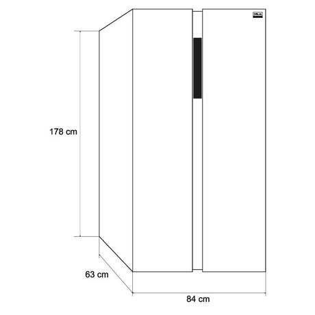 Nevera Side by Side black 510lt (18pies) puerta tipo espejo negra Drija