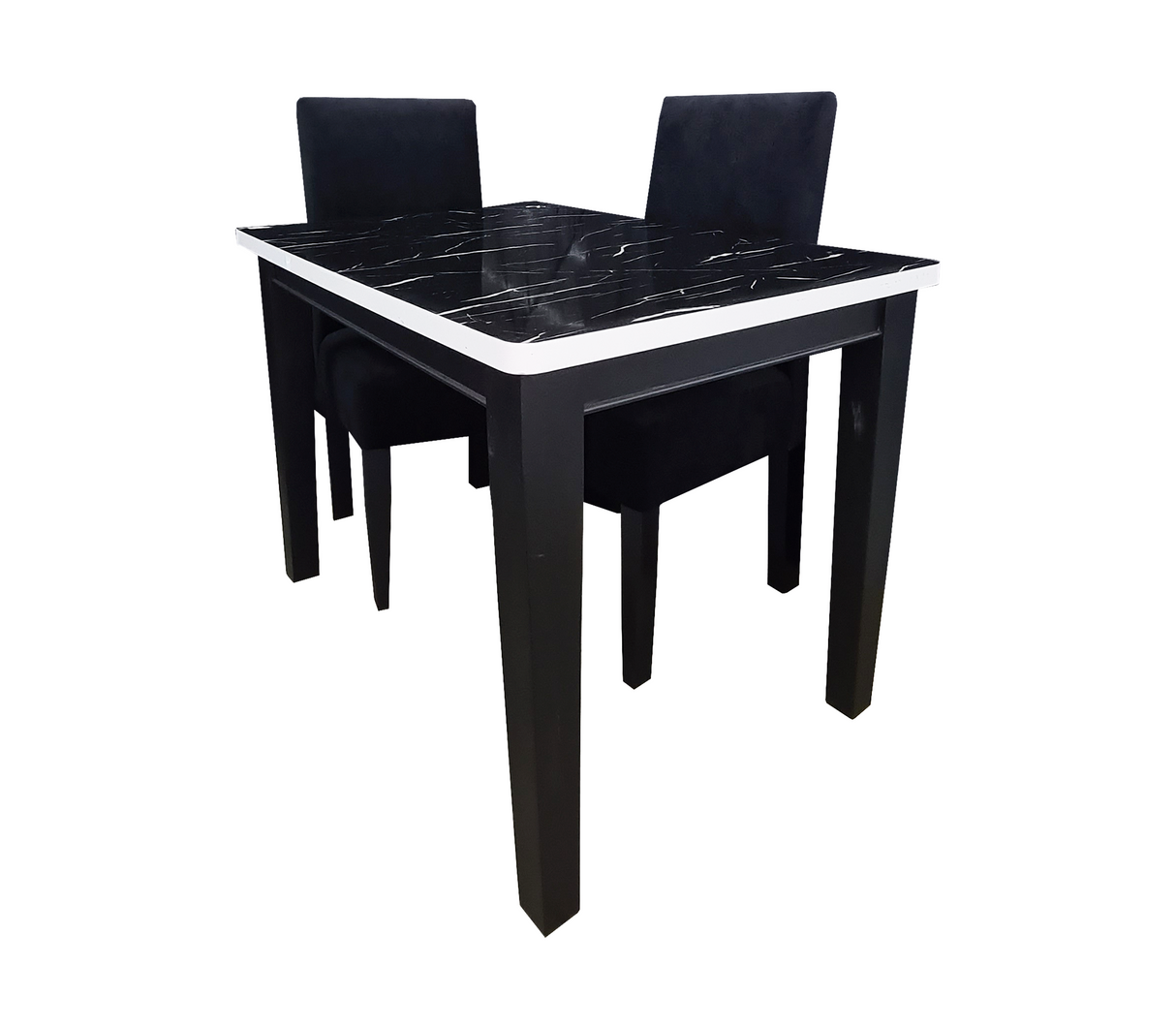 Comedor 4 puestos negro/blanco con pvc Prestigios