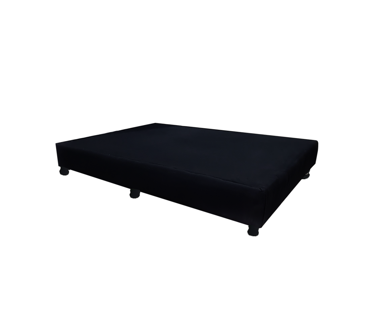 Box spring Base s/copete individual 100x190 tela económico negro Driha