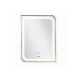 Espejo con interruptor táctil LED marco de aluminio dorado Proitaly