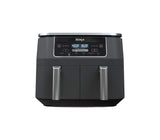 Freidora de aire ninja digital 2 canastas 6 en 1, 3.8 litros 1690w pantalla LED negra Ninja