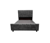 Box Spring Cuadro Matrimonial con Copete Tela Gamuzada Driha