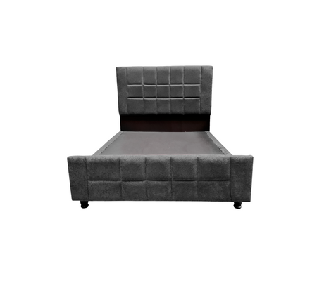 Box Spring Cuadro Matrimonial con Copete Tela Gamuzada Driha