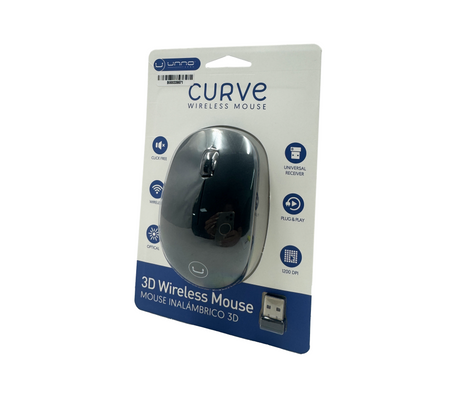 Mouse curves inalámbrico óptico Unno Tekno