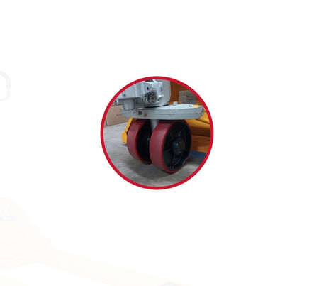 Transpaleta hidráulica rueda de silicon rojo zorra manual 3 ton Roccia