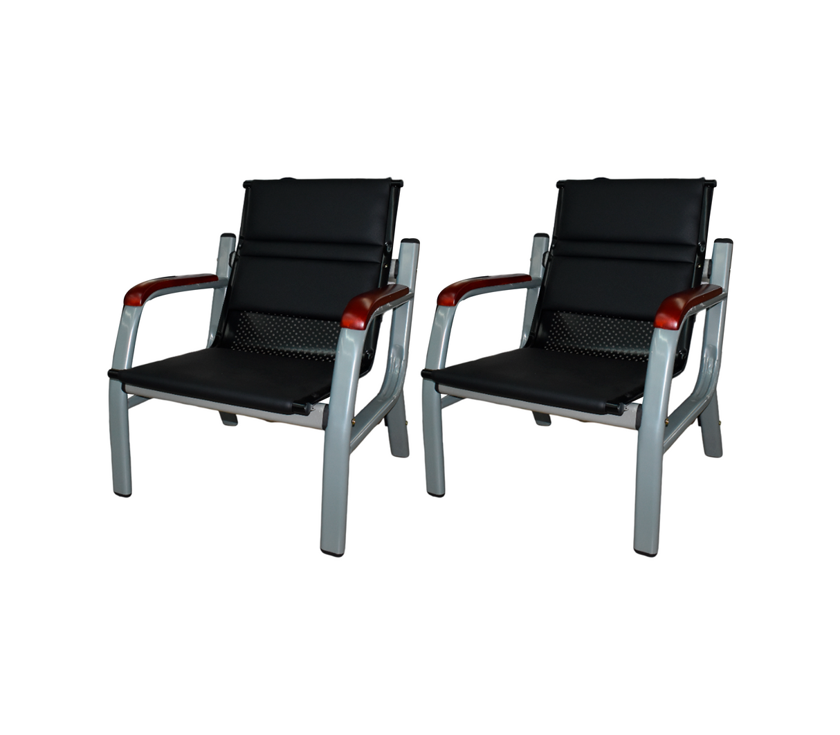 Set silla de espera en metal c/bipiel 1+1+3 asientos black Powerfik