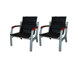 Set silla de espera en metal c/bipiel 1+1+3 asientos black Powerfik