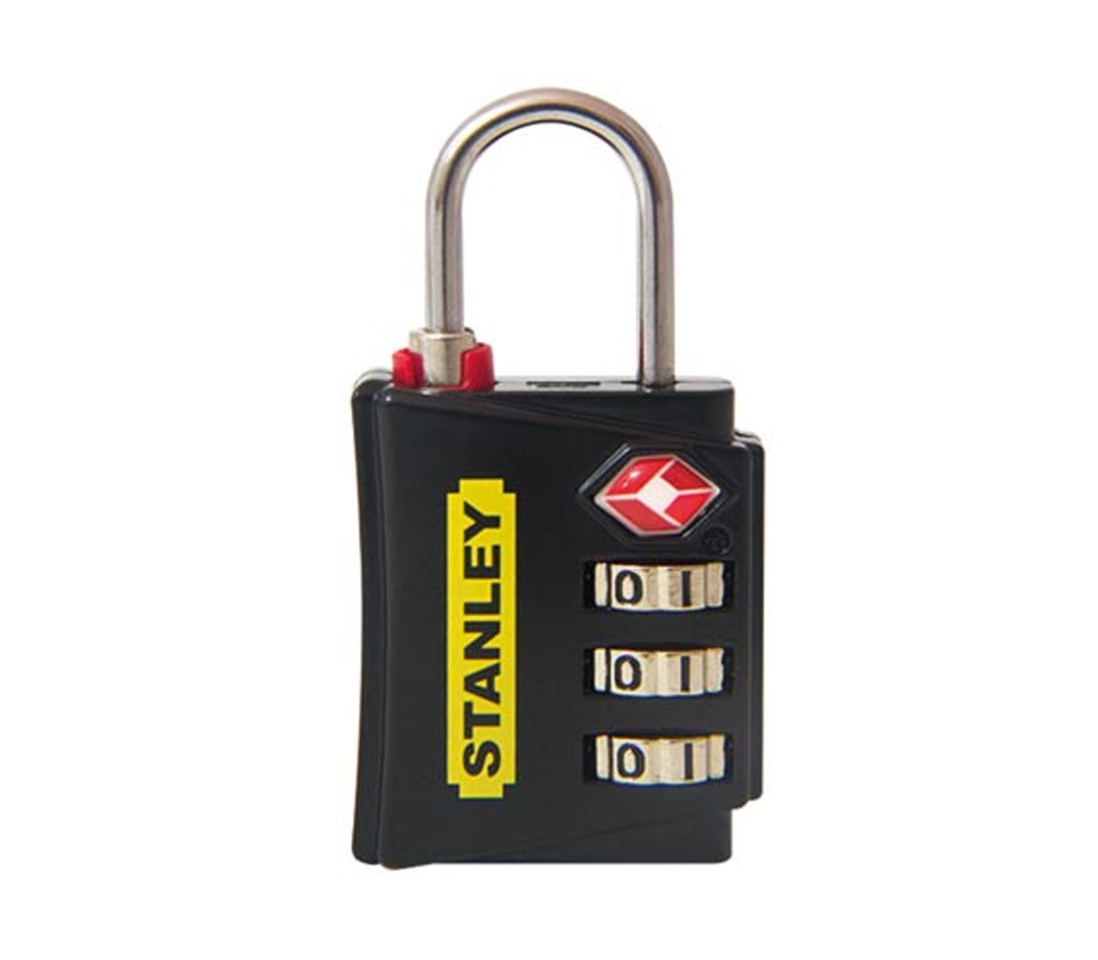 Candado de combinacion 3 digitos con indicador de seguridad negro Stanley