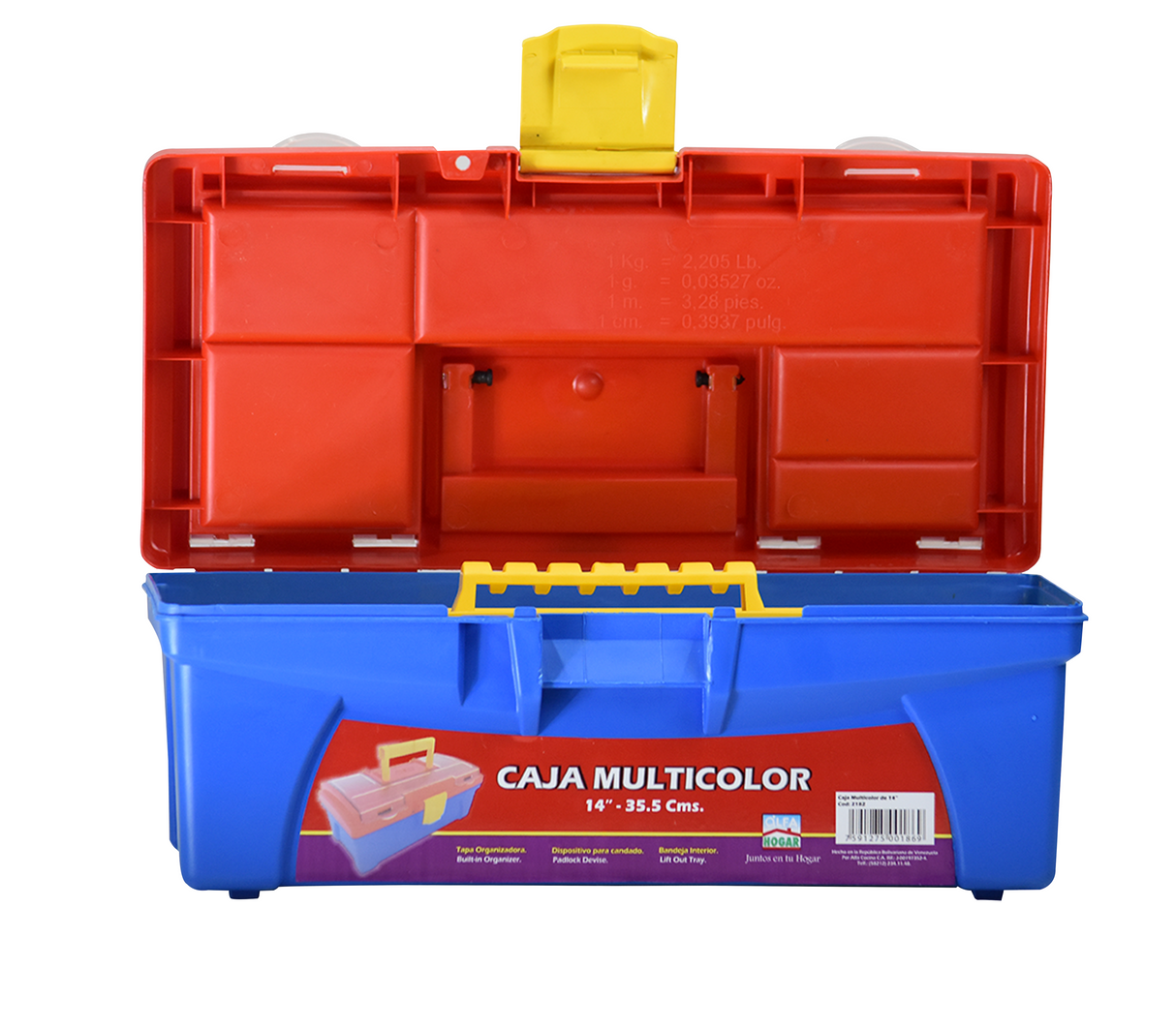 Caja de herramienta 14" multicolor Alfa Hogar