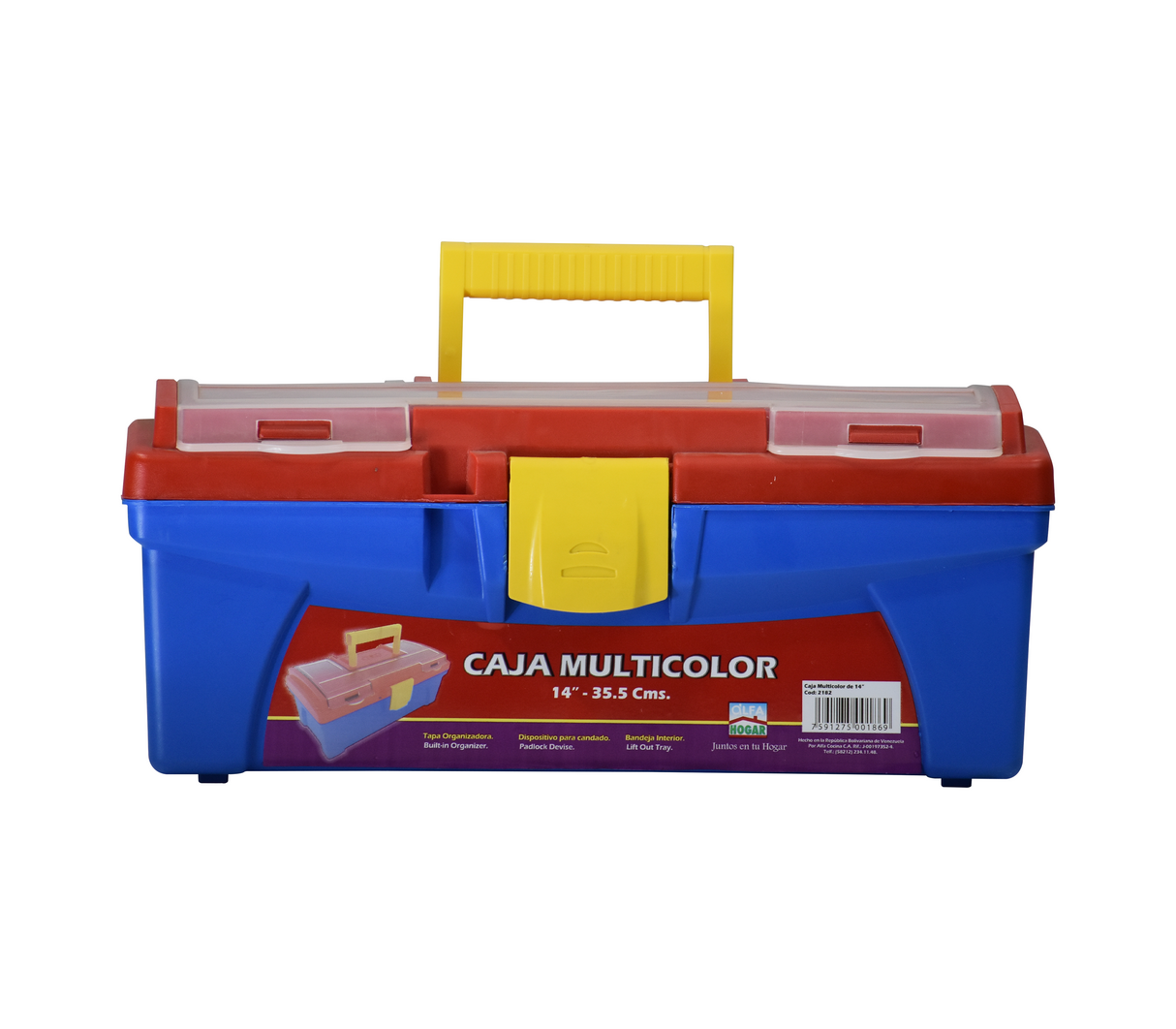 Caja de herramienta 14" multicolor Alfa Hogar