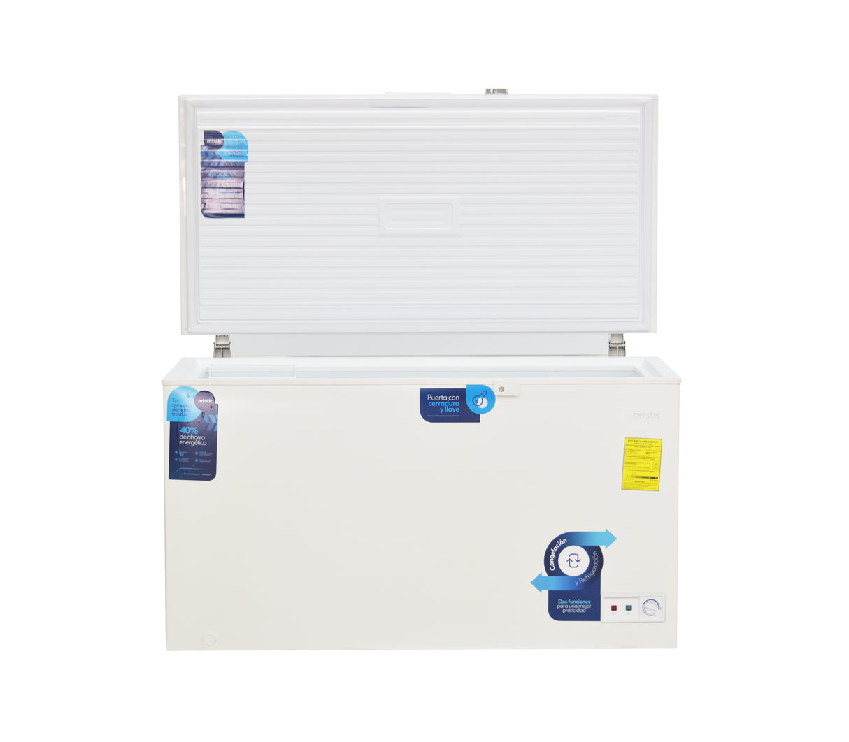 Congelador hztl 400 litros blanco Mystic