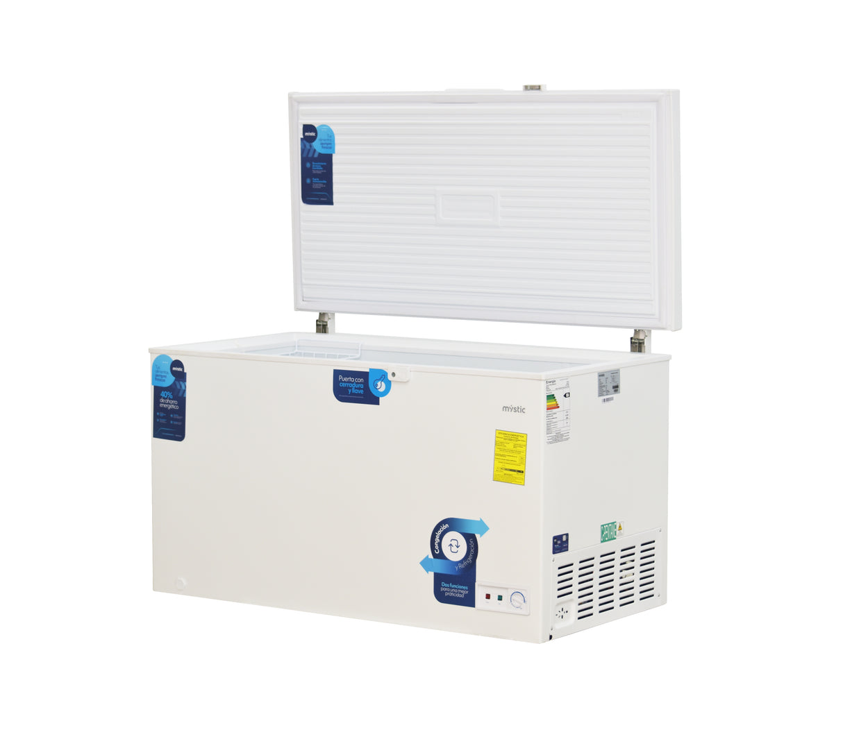Congelador hztl 400 litros blanco Mystic
