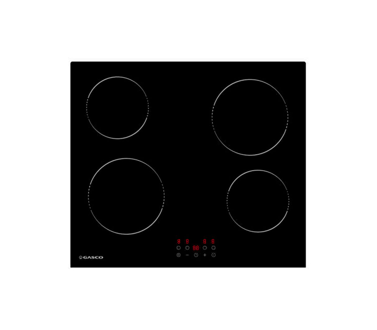 Tope eléctrico 4 hornillas de vidrio 60cm  Gasco
