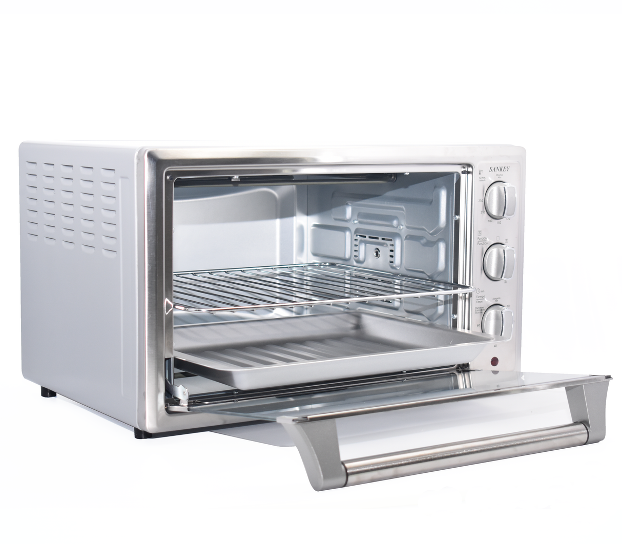 Horno eléctrico, freidora de aire, rostizador y tostador 30 litros Sankey