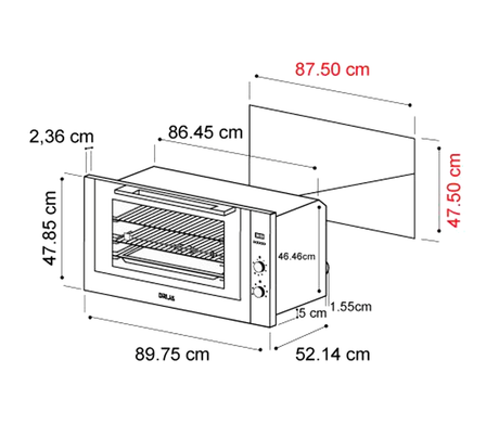 Horno Para Empotrar Eléctrico 90cm (36") América 220 V Negro Drija